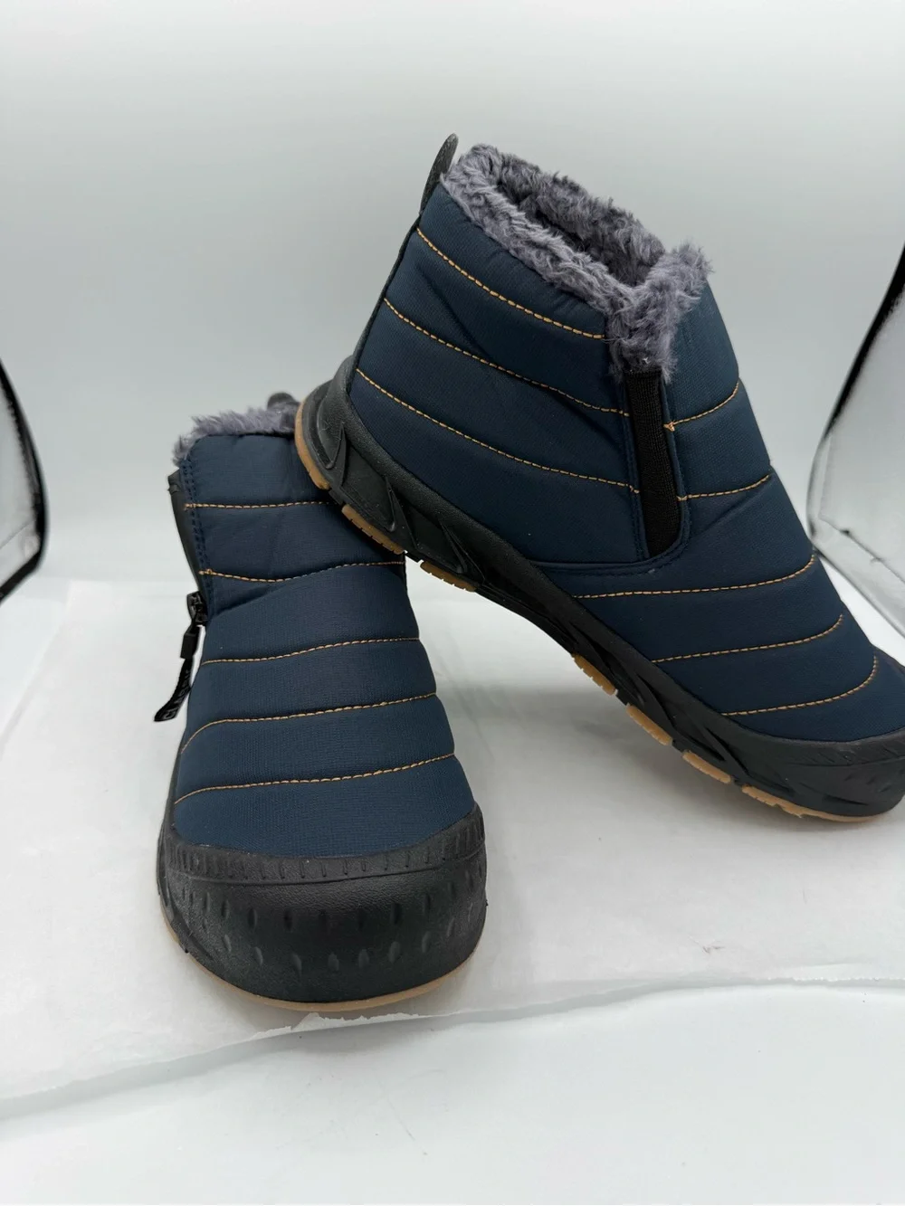 Moving Steps Zermatt Women's Navy Quilted Faux-Fur Ankle Booties New